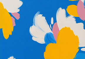 Colorful abstract flower artwork
